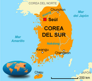 Resultado de imagen de situacion geografica de corea del sur